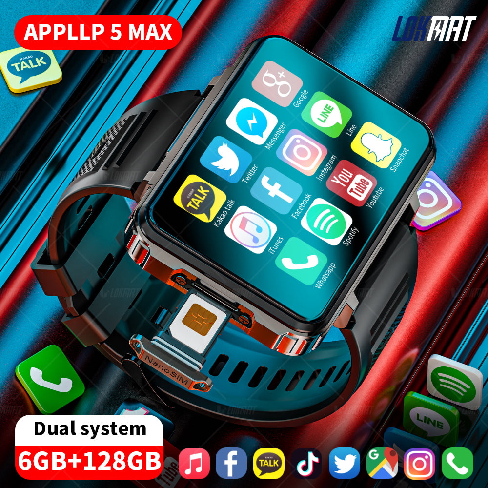 LOKMAT APPLLP 5 MAX Android 10.7 System Smart Watch Phone 4G Watch