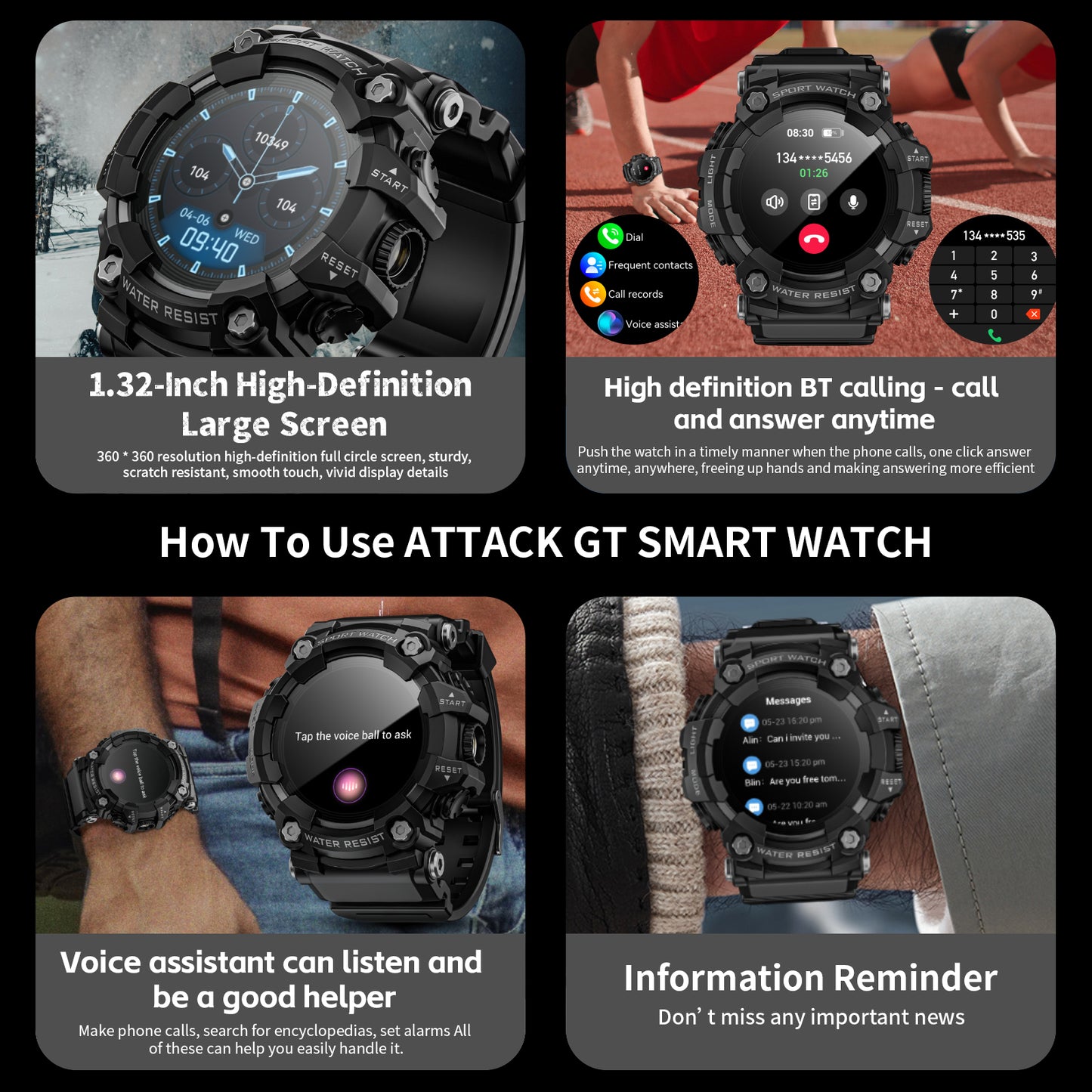 LOKMAT New Flagship ATTACK GT Rugged Military Smart Watch