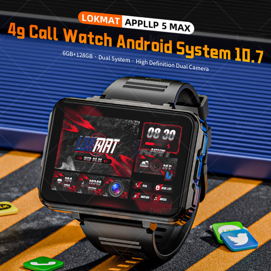 LOKMAT APPLLP 5 MAX Android 10.7 System Smart Watch Phone 4G Watch