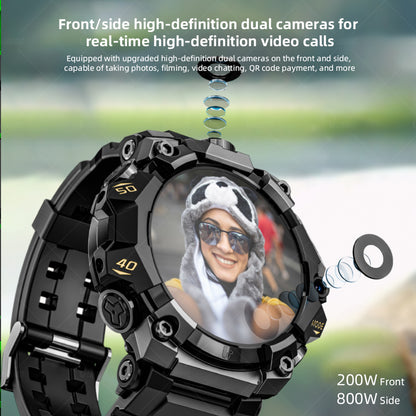 LOKMAT New APPLLP 2 PRO Rugged Android Smart Watch Phone Round Amoled Screen