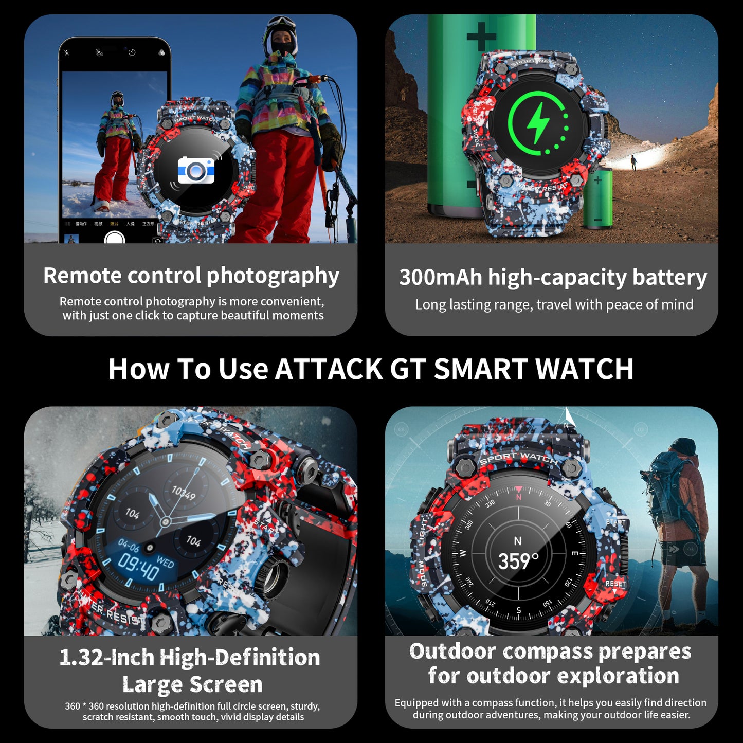 LOKMAT New Flagship ATTACK GT Rugged Military Smart Watch