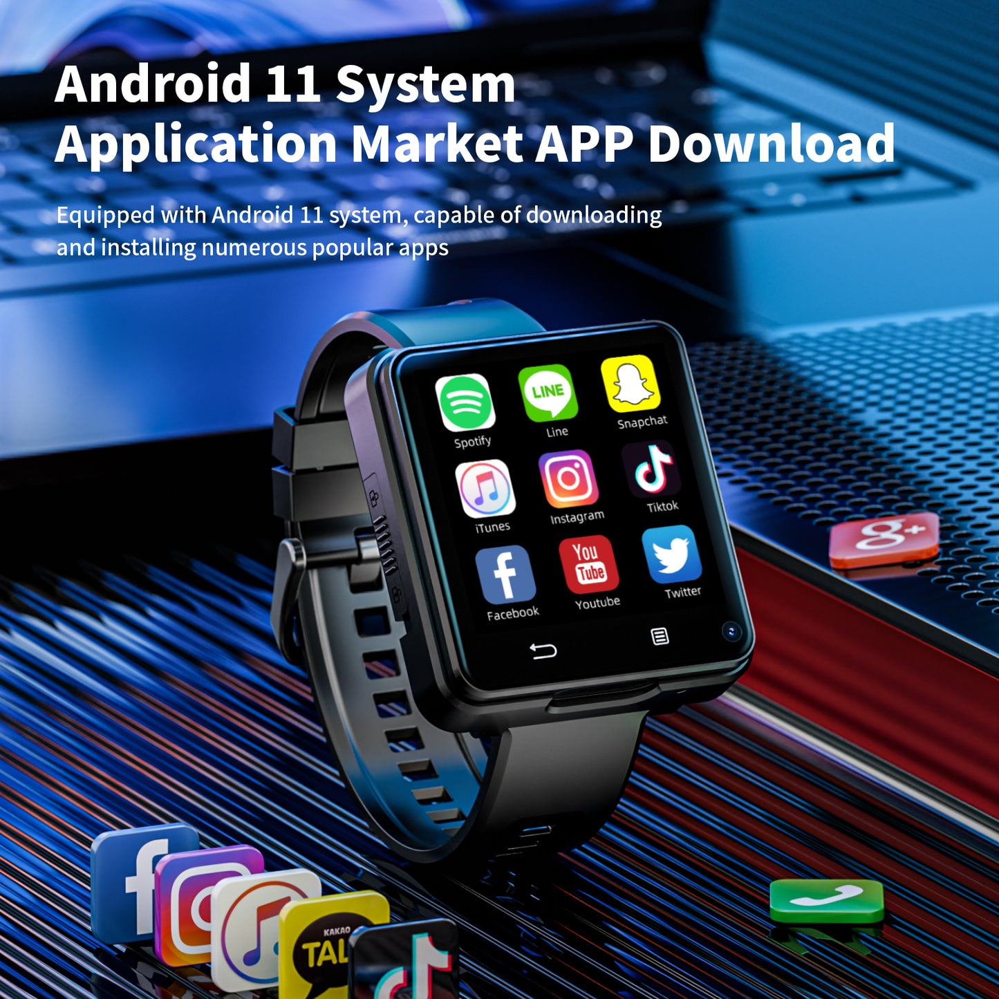 LOKMAT APPLLP 2 MAX 4G Watch Phone Android 11 system