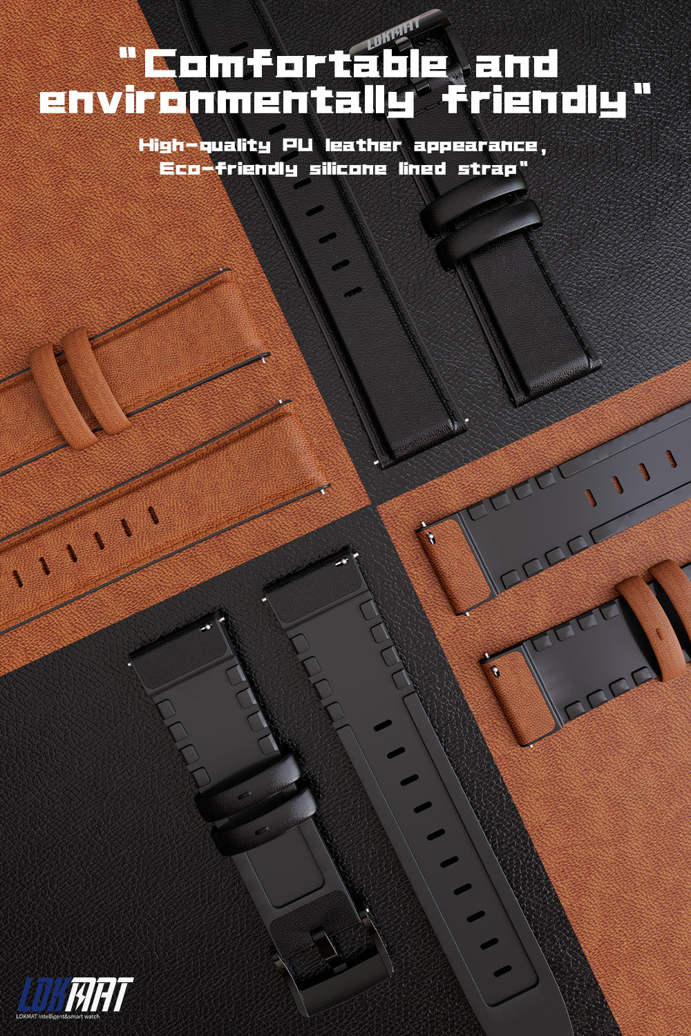 LOKMAT Universal Leather Strap Bracelet - 22mm