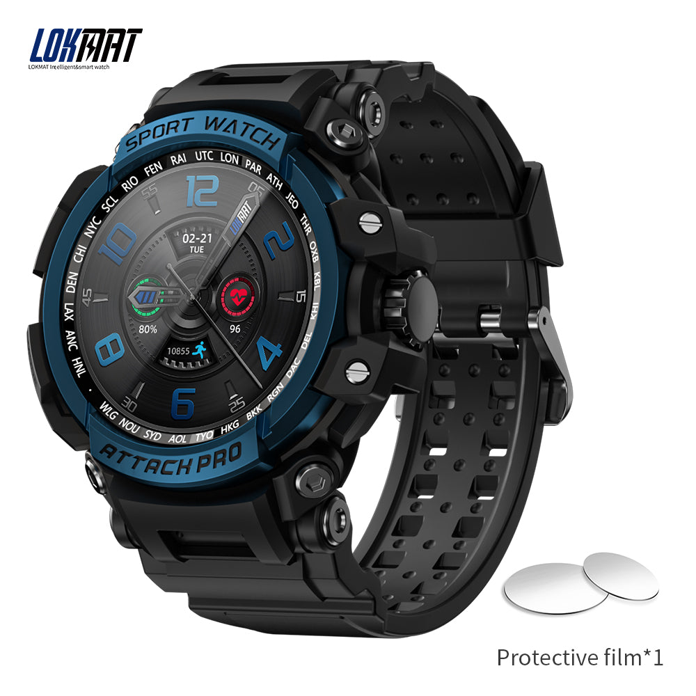 LOKMAT TIME Waterproof Smart Watch, Heart Rate / Blood Pressure Monitor /  Physiological Management(Black)